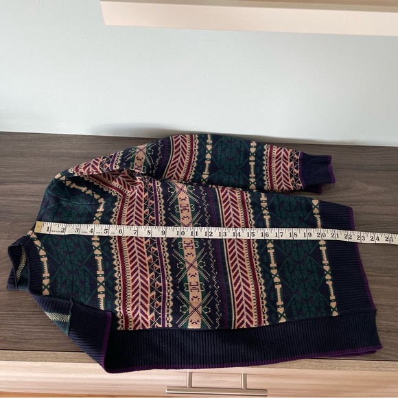 Vintage Geometric Pattern Open Front Cardigan - Picture 12 of 12